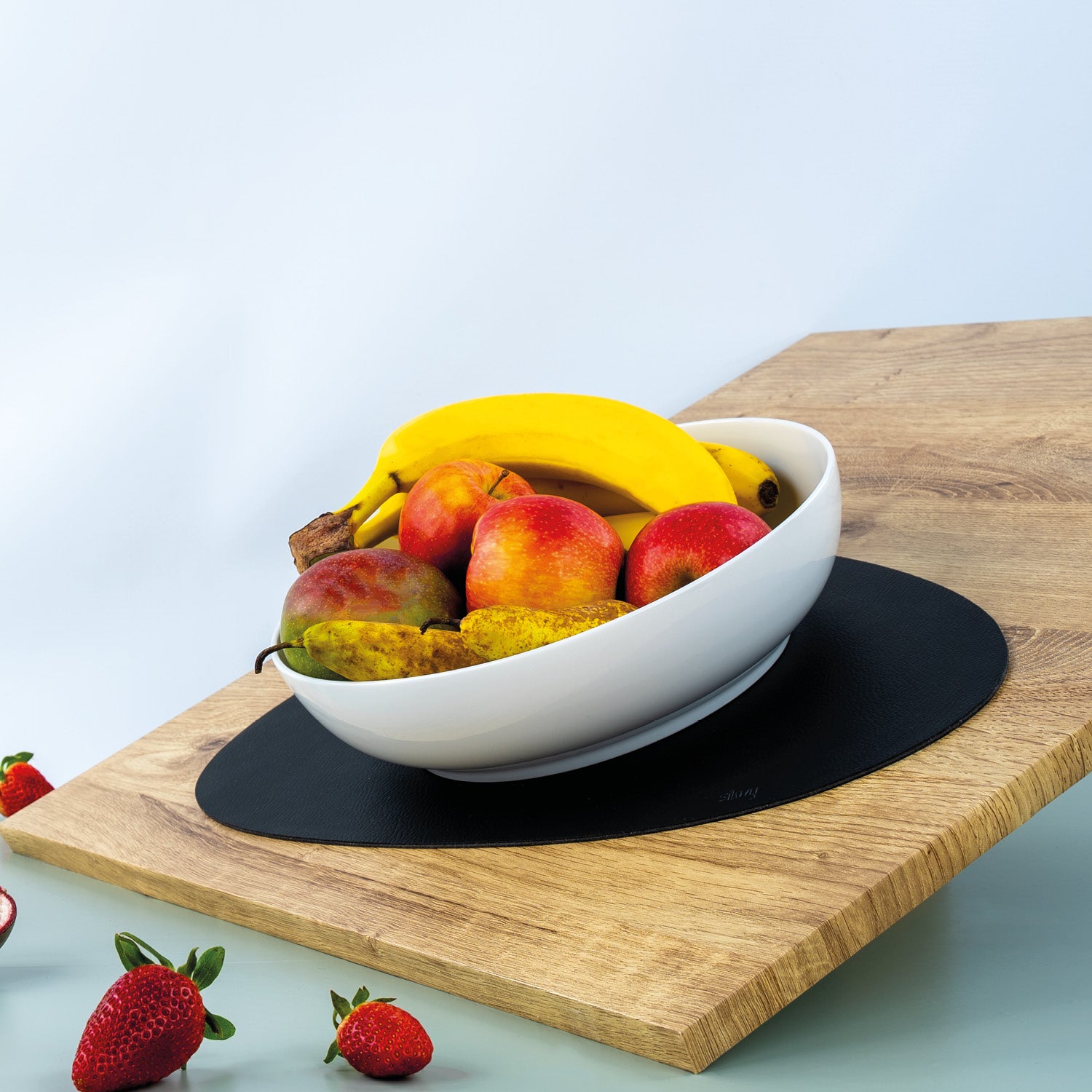 Porzellan-Food-Bowl auf Platzset fixiert