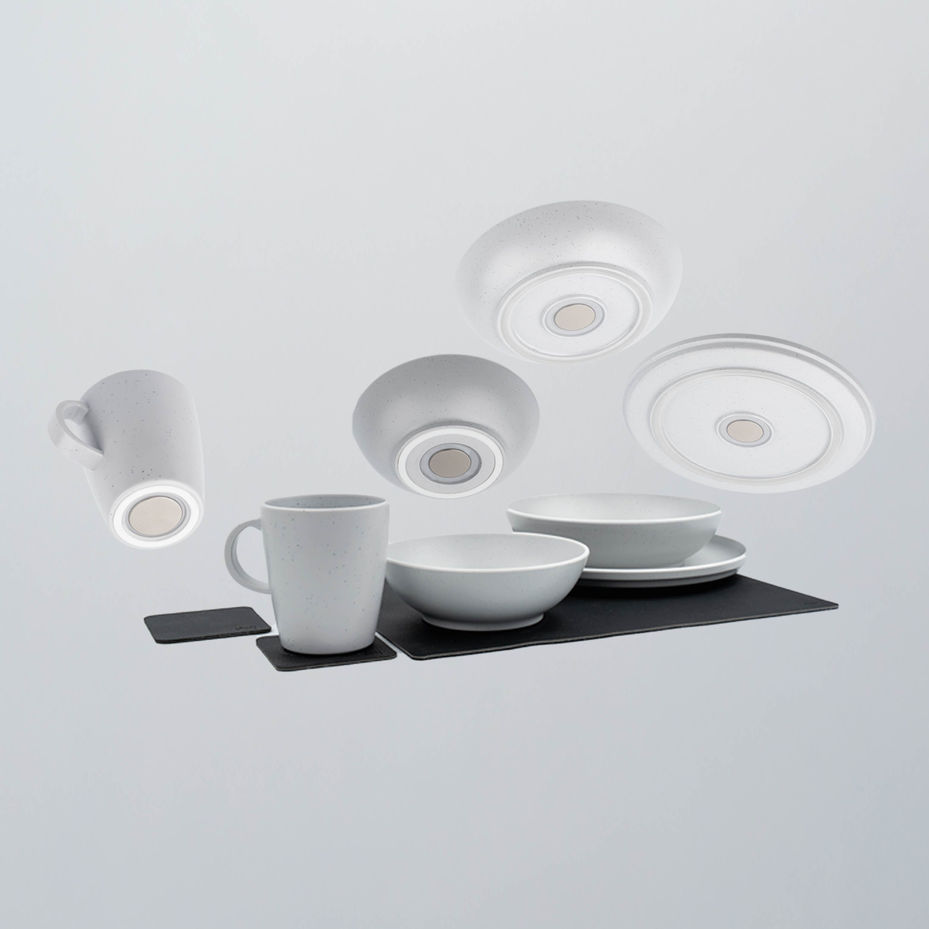 Magnet-Kunststoff-Set white Freisteller-Bild
