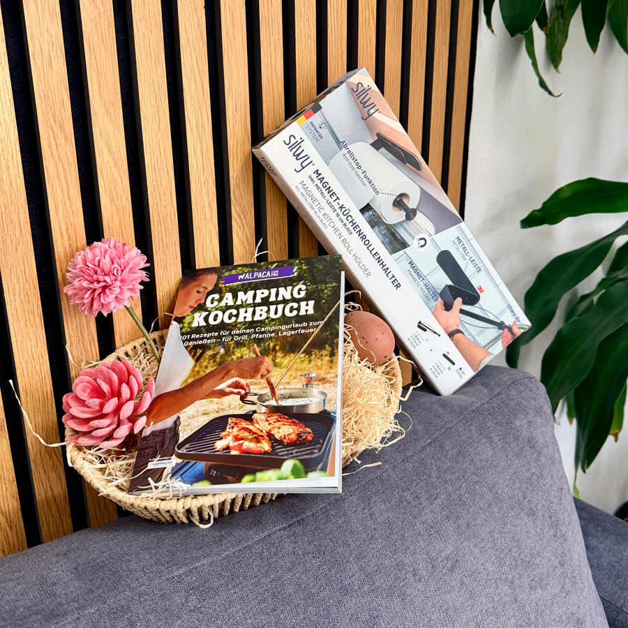 Porta rotoli da cucina magnetico con barra metallica e libro di cucina per campeggio
