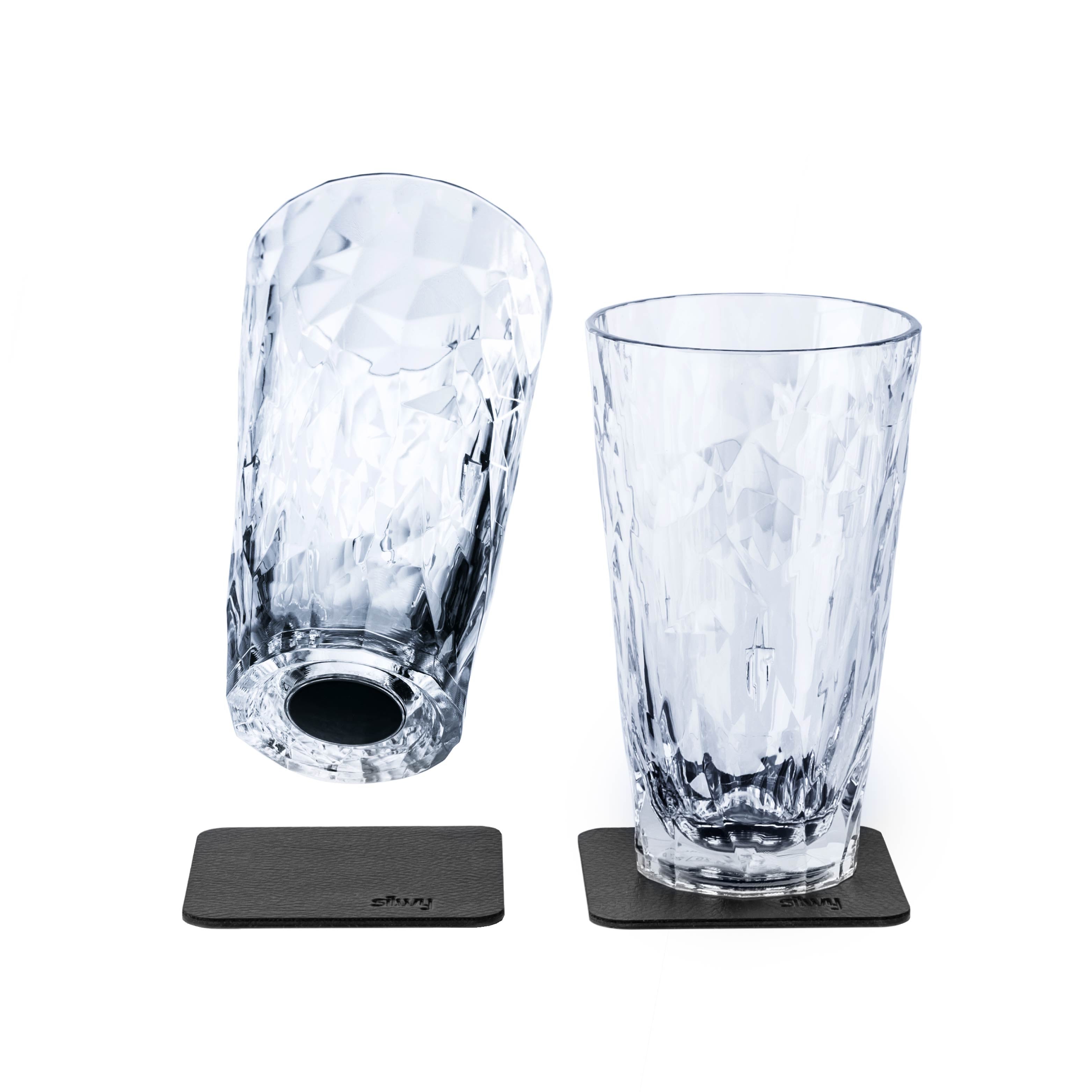 Freisteller Magnet-Kunststoffgläser Longdrink auf den Pads