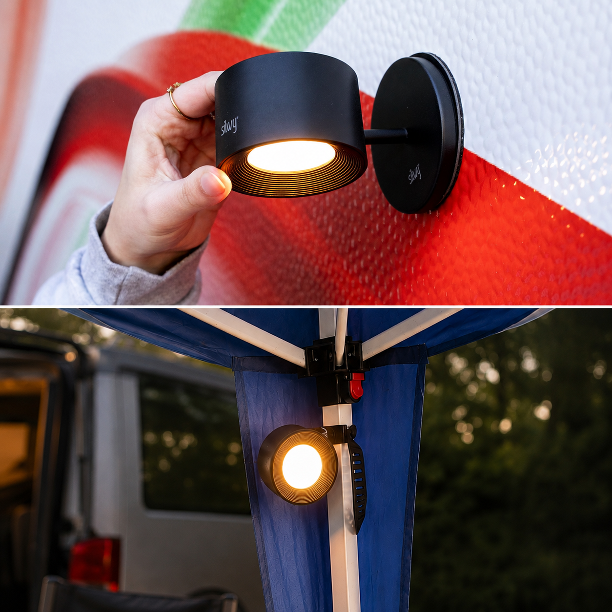 Magnet-Leuchte SPOTY inkl. Pad und Kugelkopf-Ringschelle