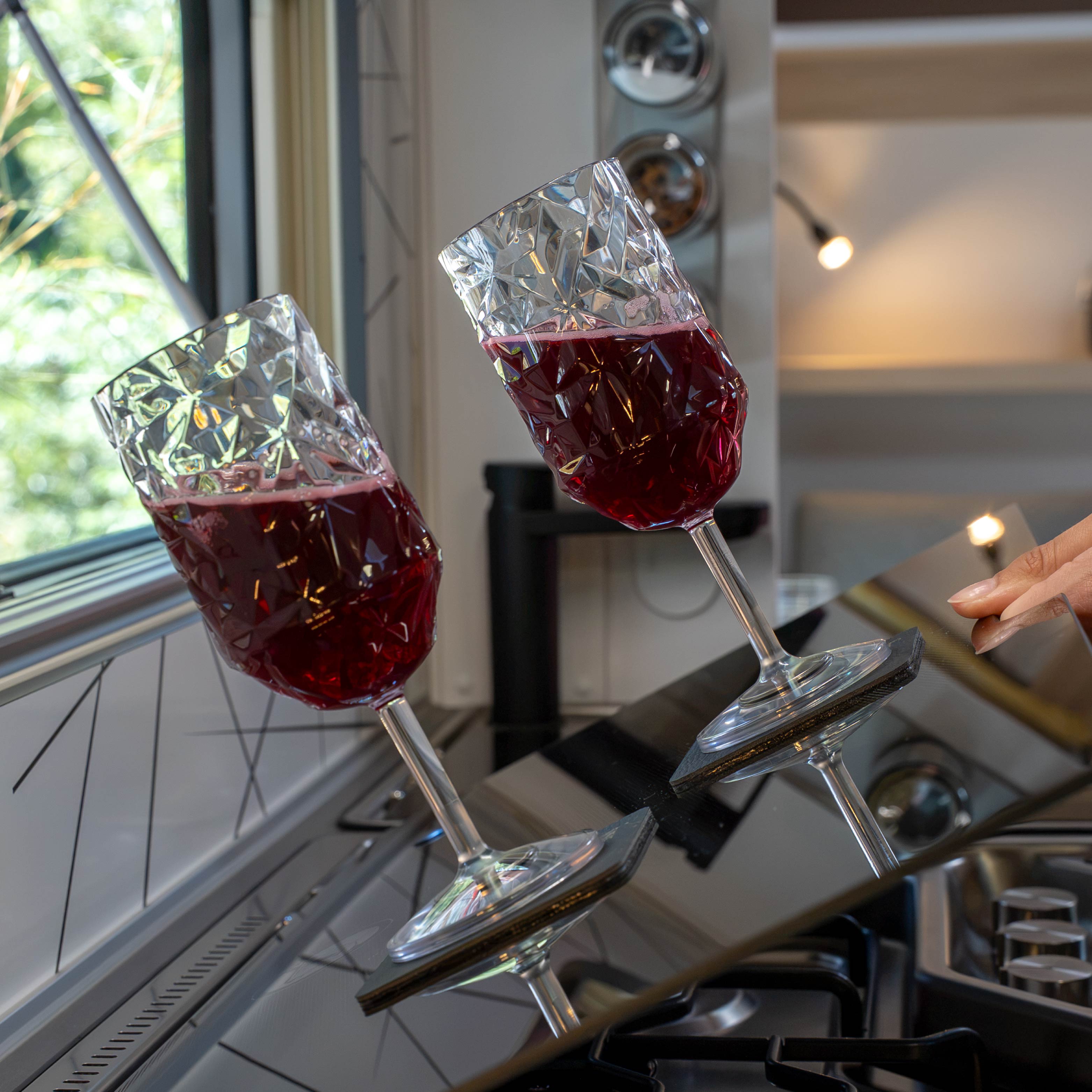 Magnet-Kunststoffgläser WEIN CLEAR PRISMA