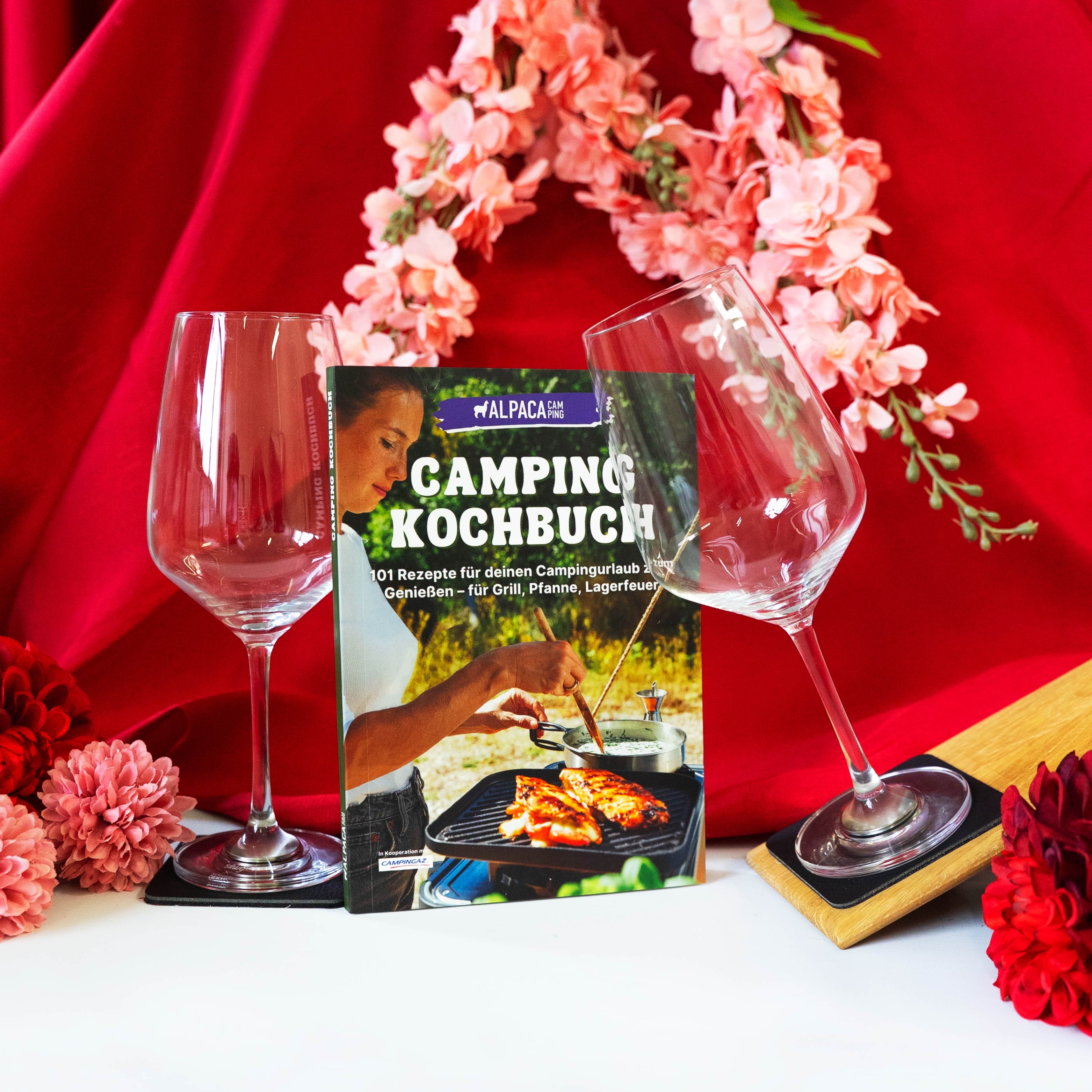 Bicchieri da vino in cristallo magnetico con libro di cucina per campeggio