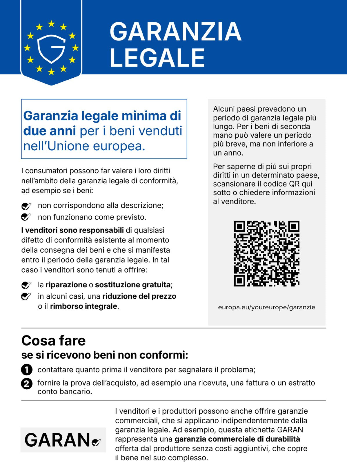 Garanzia legale di conformità